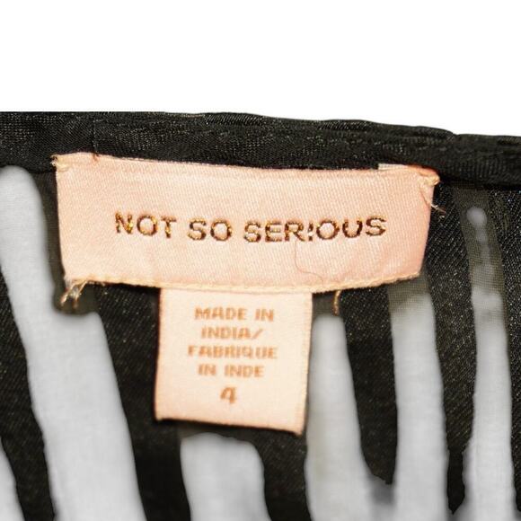 Not So Serious by Pallavi Mohan Sheer Black Floral Embroidered Midi Dress Size 4 - Picture 6 of 7